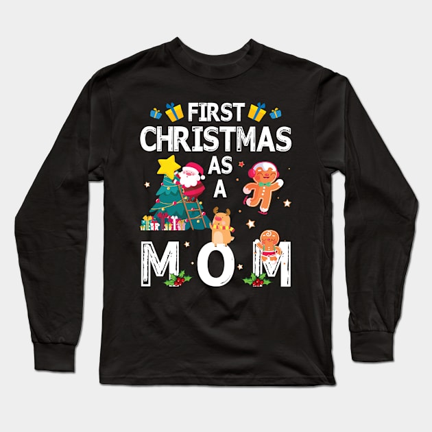 First Christmas As A Mom Merry Xmas Noel Day Mother Long Sleeve T-Shirt by bakhanh123